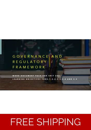 Management and Leadership - Governance and Regulatory Framework Unit 502 LO3